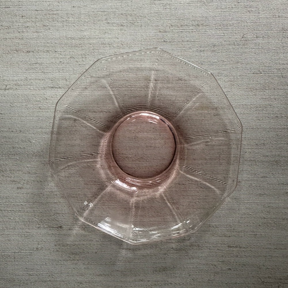 Vintage Rose Glass Saucer Plate - 5.5" Diameter